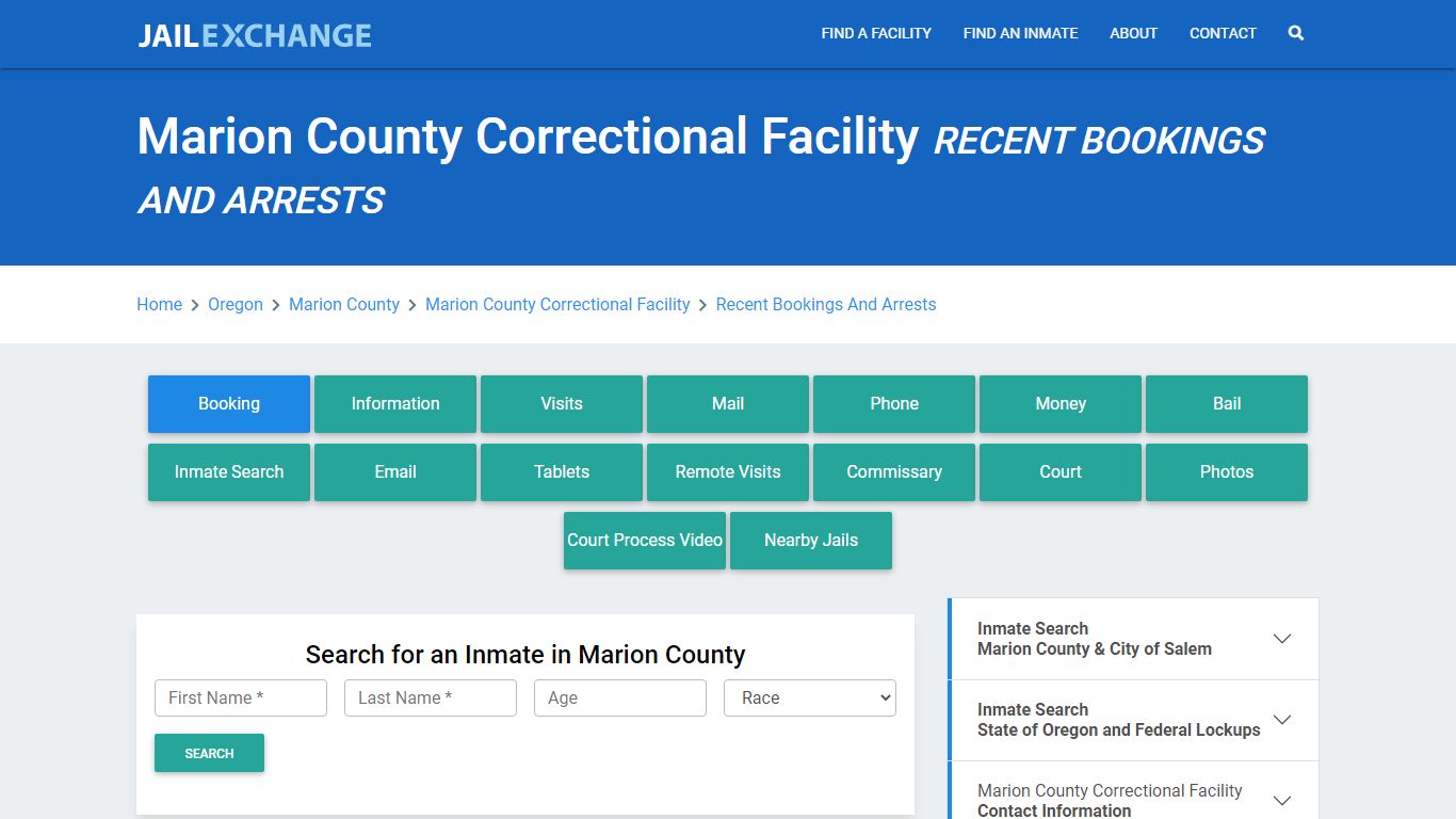 Marion County Correctional Facility Recent Bookings And Arrests